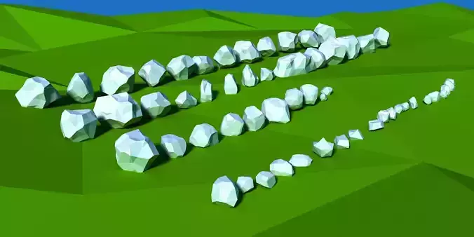Low Poly Rocks Pack Low-poly 3D model