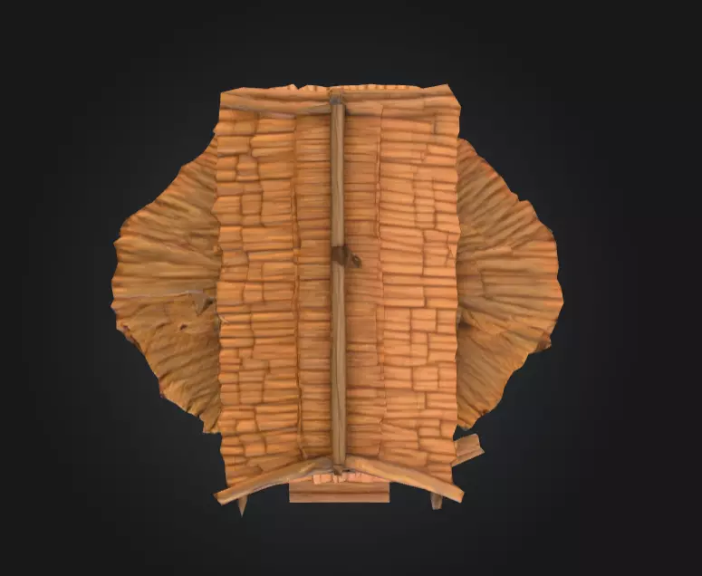 LowPoly Medieval Town Hall Low-poly 3D model_14