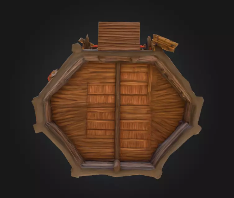 LowPoly Medieval Town Hall Low-poly 3D model_15