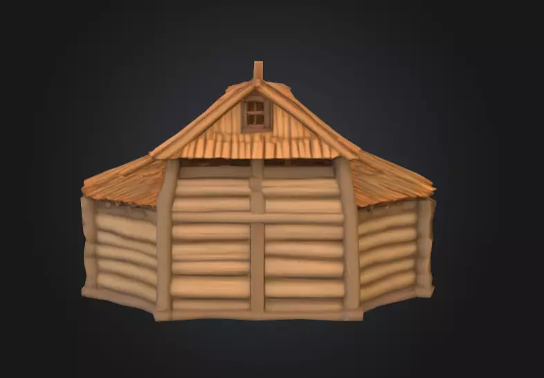 LowPoly Medieval Town Hall Low-poly 3D model_4