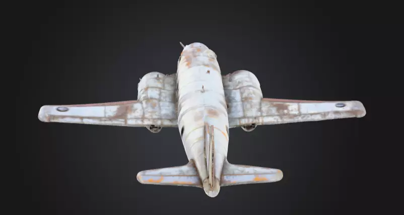 Abandoned Airplane Low-poly 3D model_4