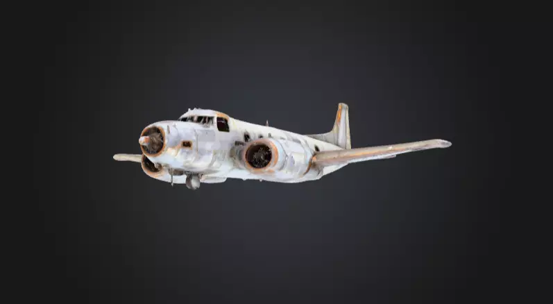 Abandoned Airplane Low-poly 3D model_9