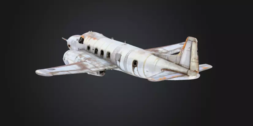 Abandoned Airplane Low-poly 3D model_5