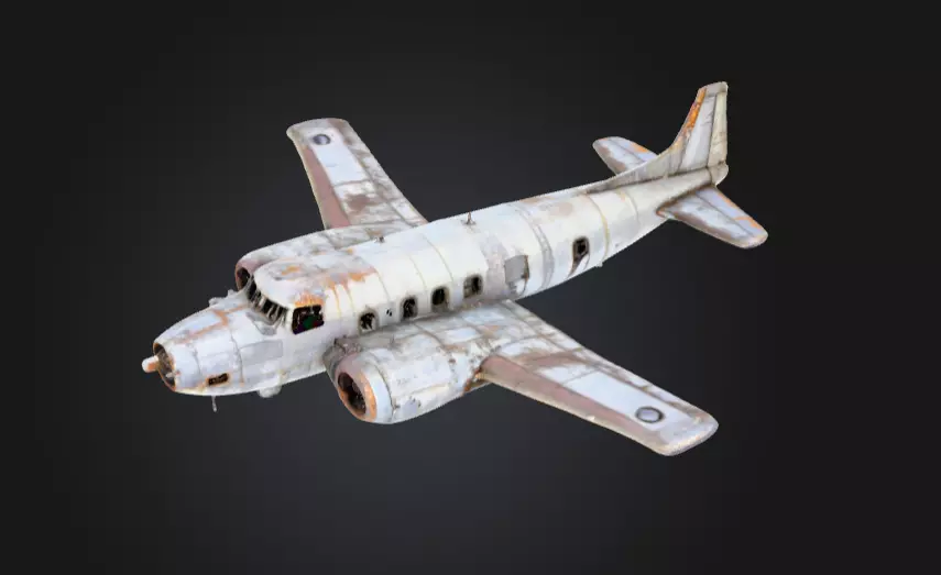 Abandoned Airplane Low-poly 3D model_0