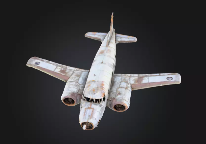 Abandoned Airplane Low-poly 3D model_1