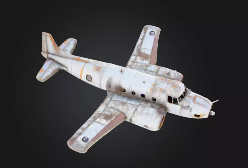 Abandoned Airplane Low-poly 3D model_2