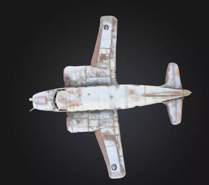 Abandoned Airplane Low-poly 3D model_7
