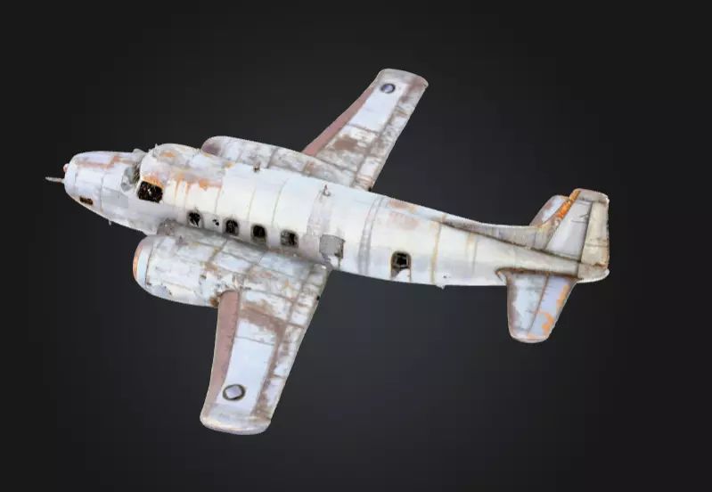 Abandoned Airplane Low-poly 3D model_6
