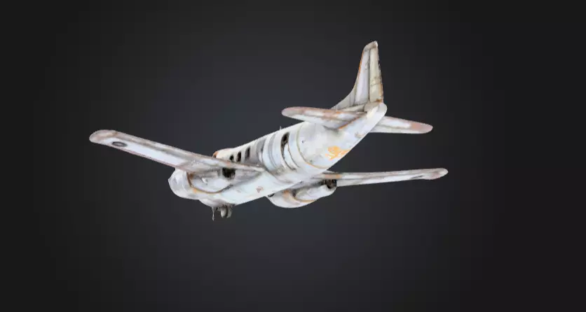 Abandoned Airplane Low-poly 3D model_10