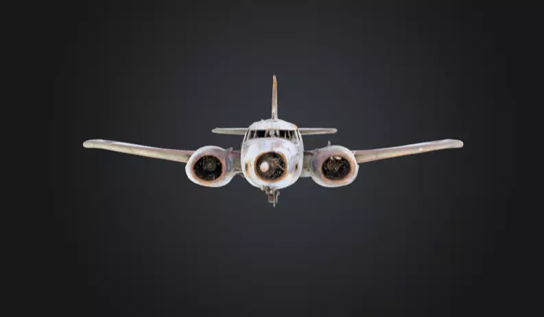 Abandoned Airplane Low-poly 3D model_8