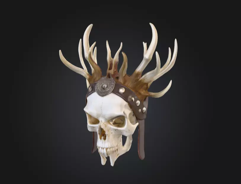 Bone Crown Helm is a menacing 3D Low-poly 3D model_7