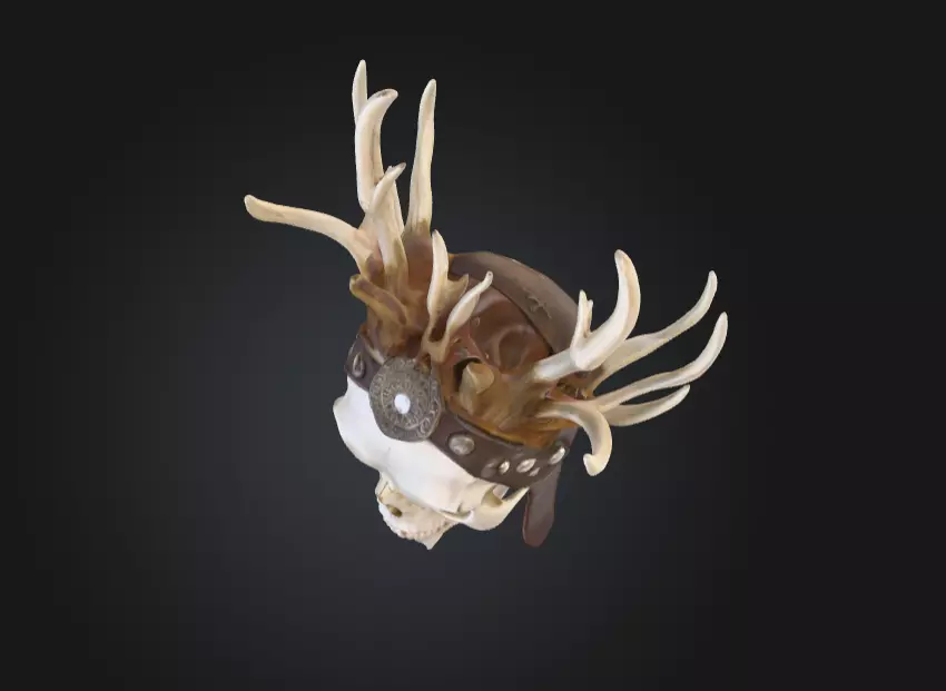 Bone Crown Helm is a menacing 3D Low-poly 3D model_9
