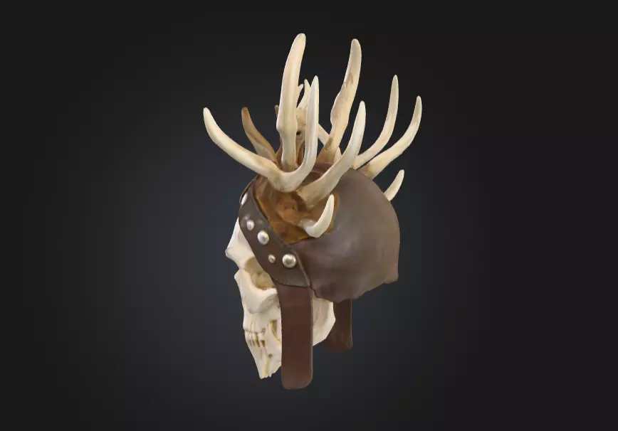 Bone Crown Helm is a menacing 3D Low-poly 3D model_5