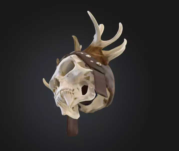 Bone Crown Helm is a menacing 3D Low-poly 3D model_13