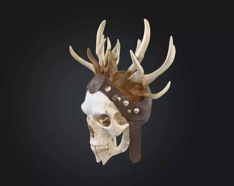 Bone Crown Helm is a menacing 3D Low-poly 3D model_6