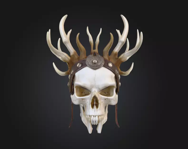 Bone Crown Helm is a menacing 3D Low-poly 3D model_0