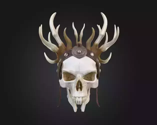 Bone Crown Helm is a menacing 3D Low-poly 3D model