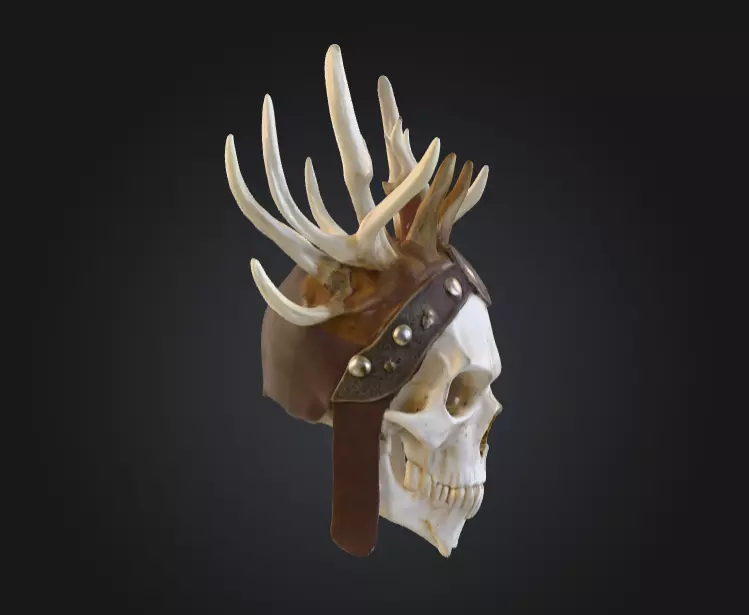 Bone Crown Helm is a menacing 3D Low-poly 3D model_2