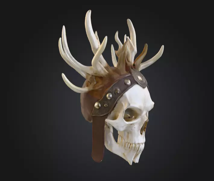 Bone Crown Helm is a menacing 3D Low-poly 3D model_1