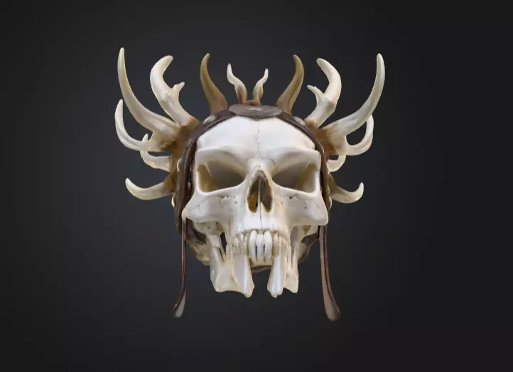 Bone Crown Helm is a menacing 3D Low-poly 3D model_12