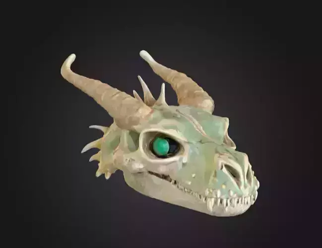 Fossilized Dragon Skull Low-poly 3D model