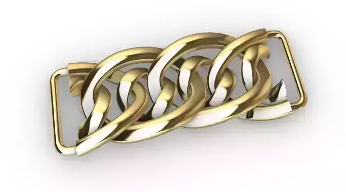 Interlaced Chain Metal Buckle  Fashion Accessories 3D Model