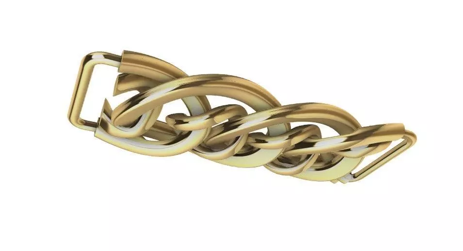 Interlaced Chain Metal Buckle Fashion Accessories 3D Model 3D model_2