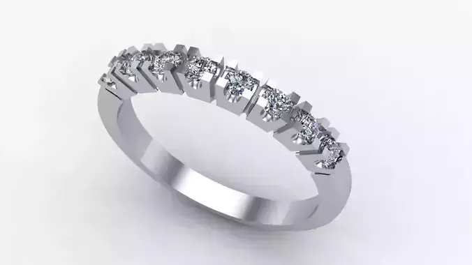 Half Eternity Ring with 2 mm Brilliant-Cut Diamonds