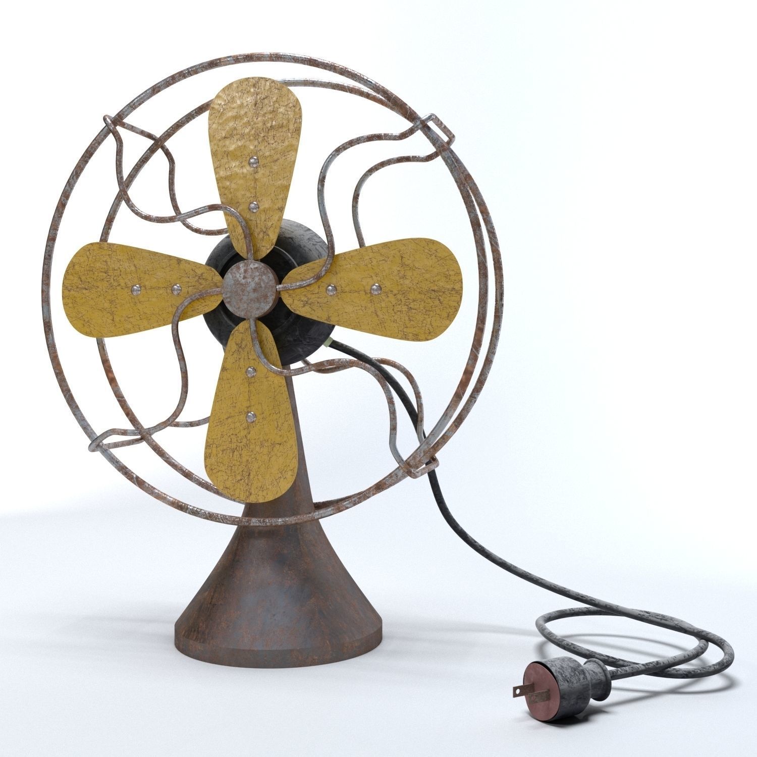 Old Worn Fan 3D model_2