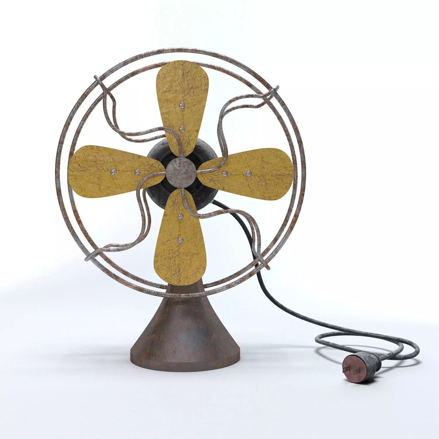 Old Worn Fan 3D model_0