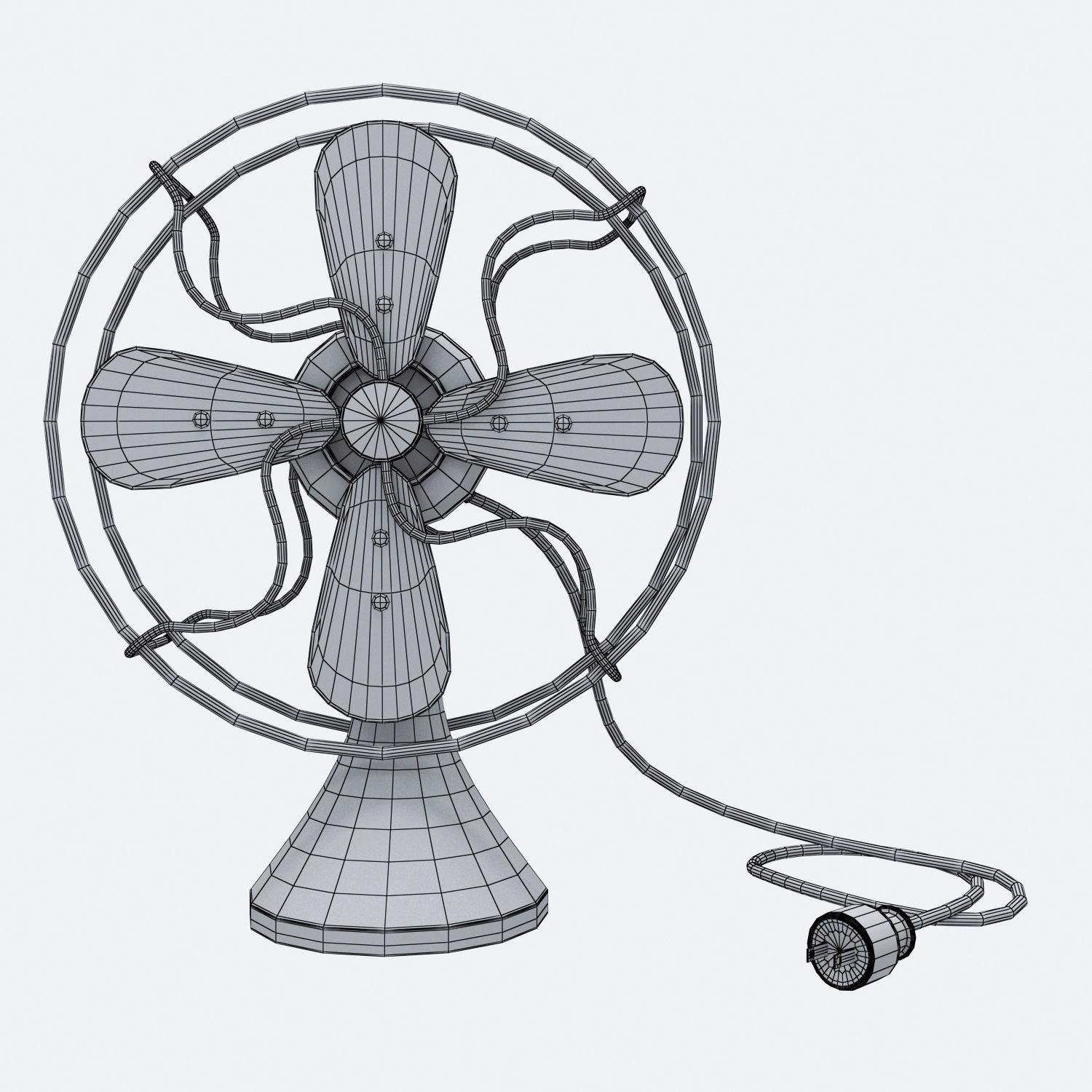 Old Worn Fan 3D model_5