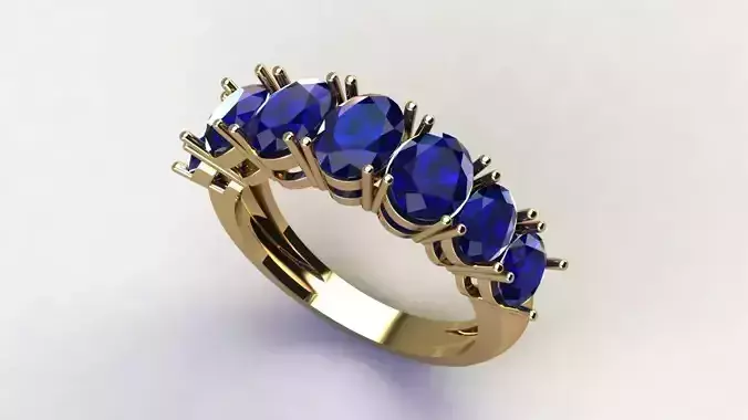 Half-Eternity Ring 7 Oval Gems