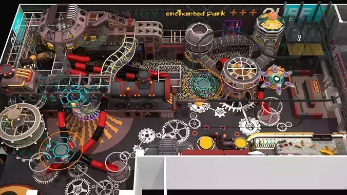 Age of Steam themed indoor playground