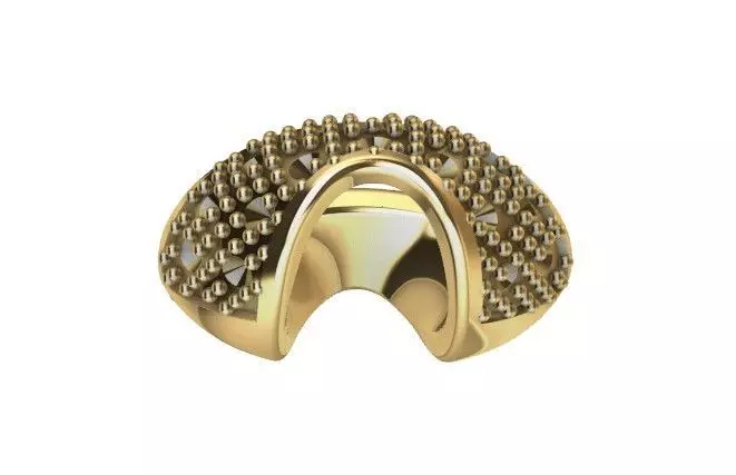 Beaded Metal Strap Loop with Rhinestone  Accessories 3D Model 3D model_0