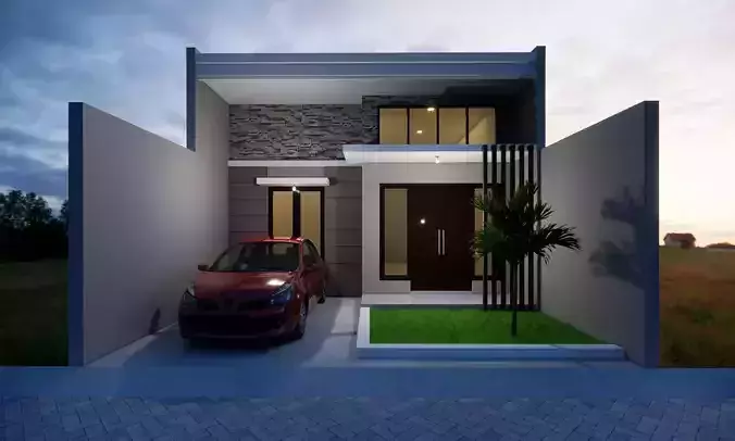3D House Design Model Facade Only 12