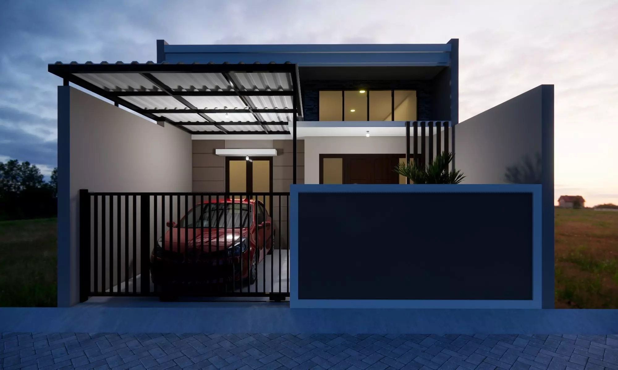 3D House Design Model Facade Only 12 3D model_1
