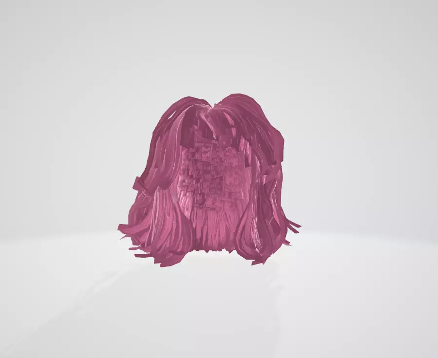 Realistic Pink Hair 3D Model 3D model_2