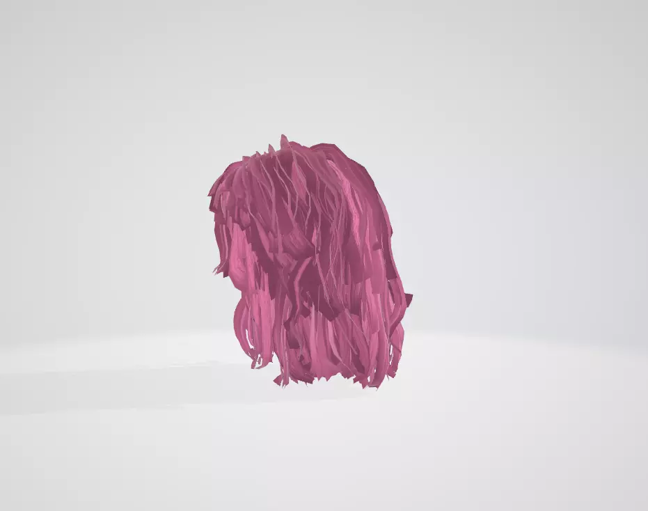 Realistic Pink Hair 3D Model 3D model_3