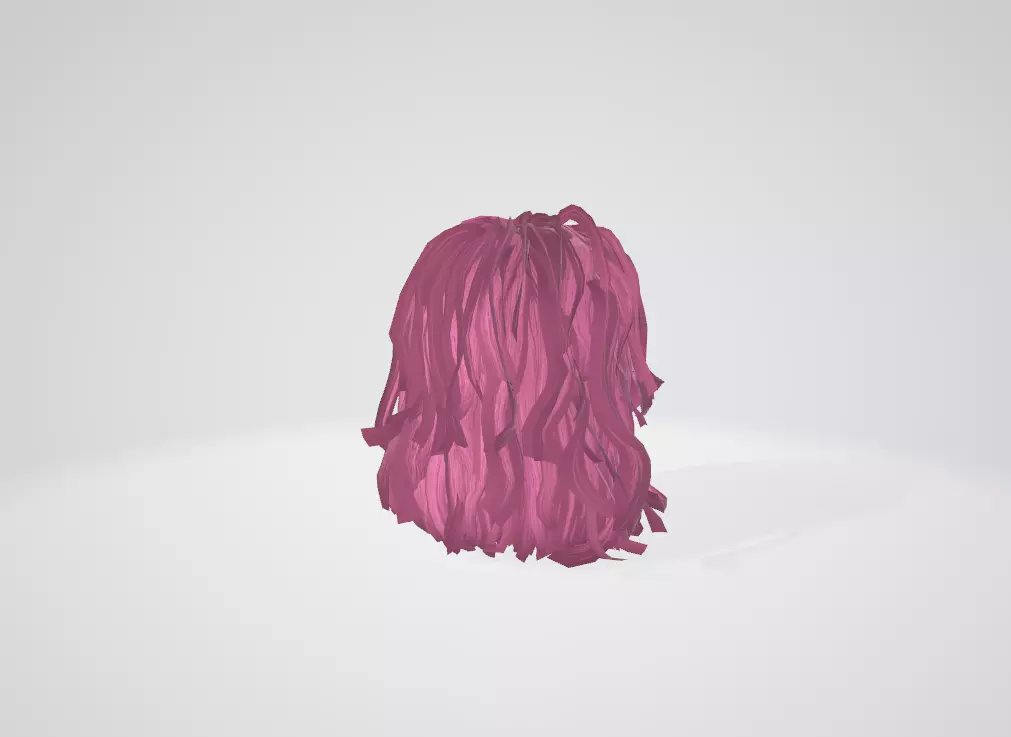 Realistic Pink Hair 3D Model 3D model_5