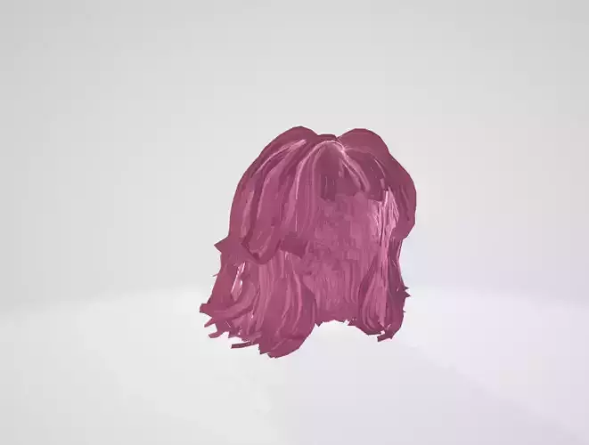 Realistic Pink Hair 3D Model