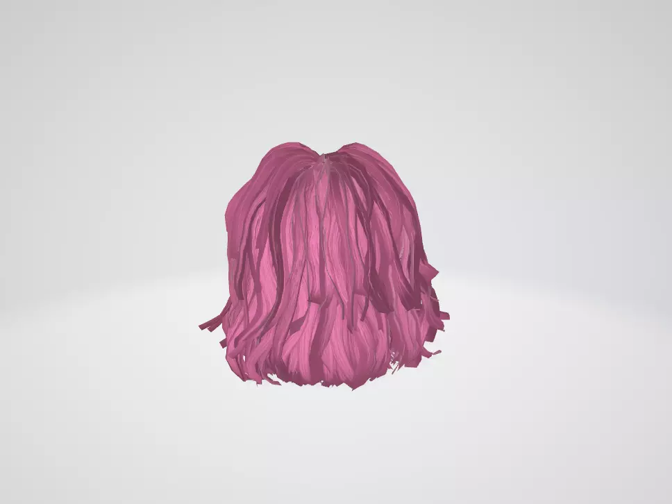 Realistic Pink Hair 3D Model 3D model_4