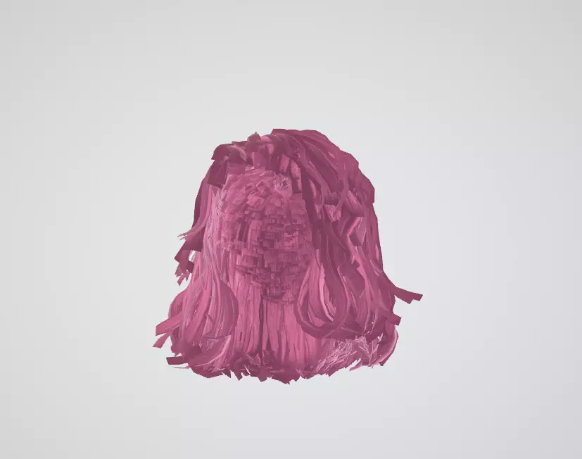 Realistic Pink Hair 3D Model 3D model_8