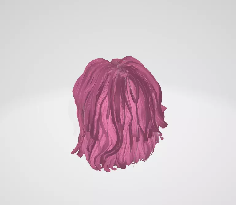 Realistic Pink Hair 3D Model 3D model_9