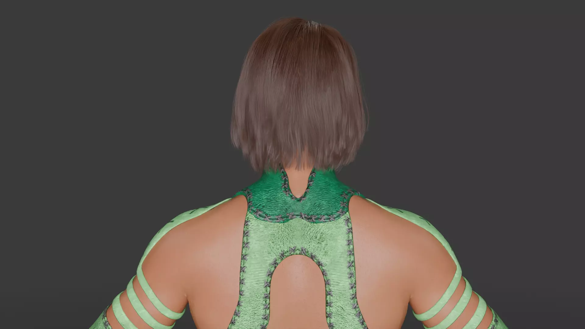 Emerald Vortex  Energy Superheroine 3D Character Low-poly 3D model_3