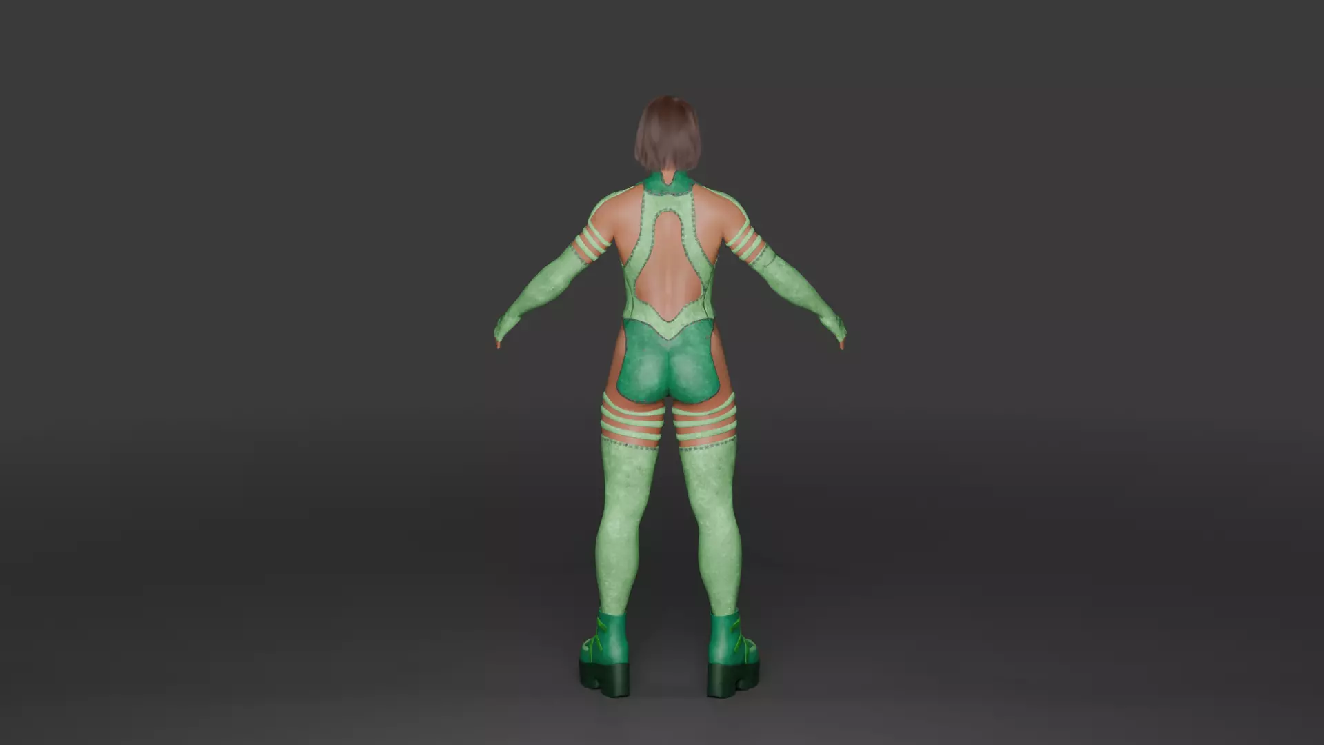 Emerald Vortex  Energy Superheroine 3D Character Low-poly 3D model_4