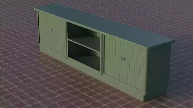 Wide Mid Century Modern Cabinet