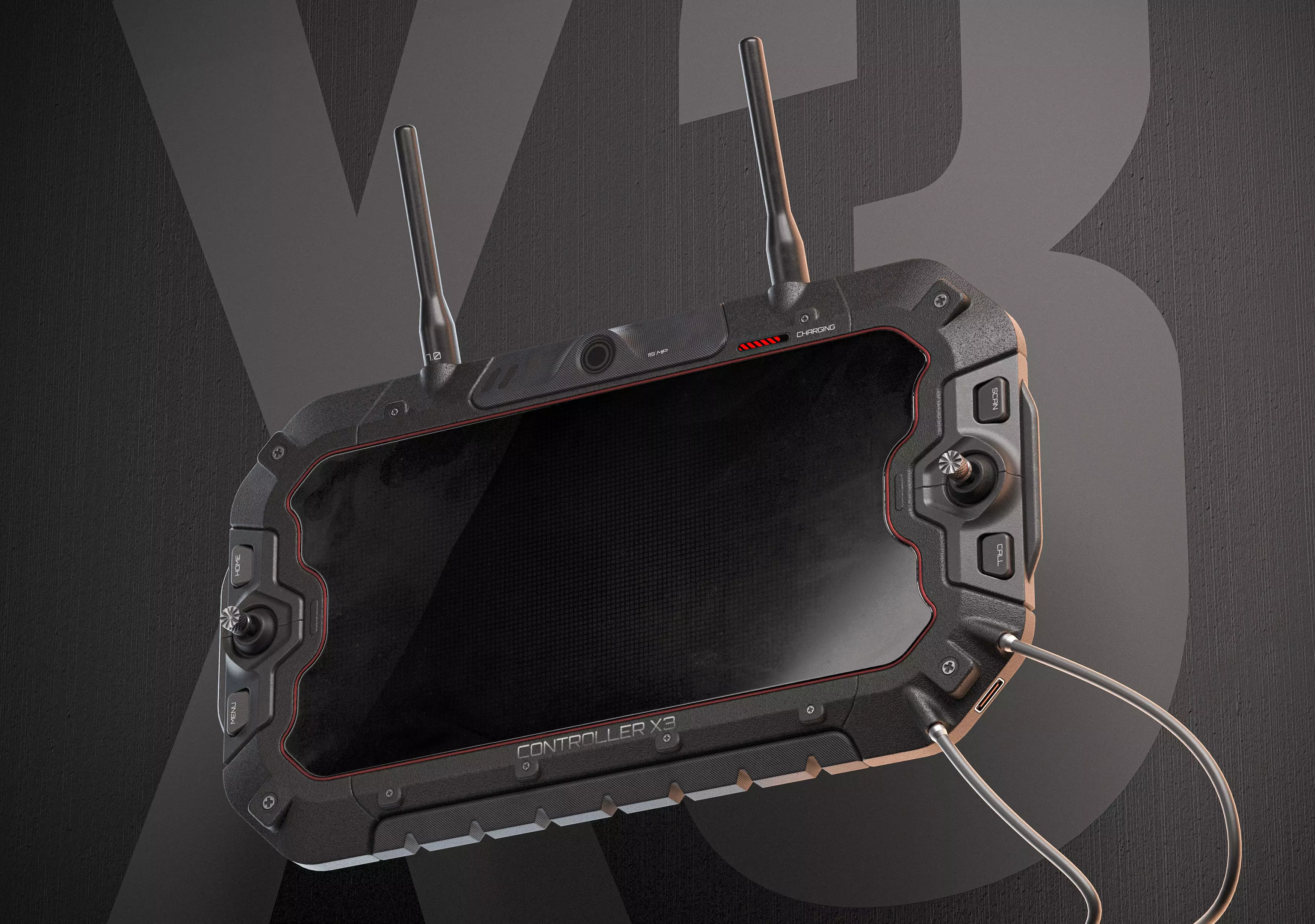 Sci-fi Controller X3 Device PBR Low-poly 3D model_3