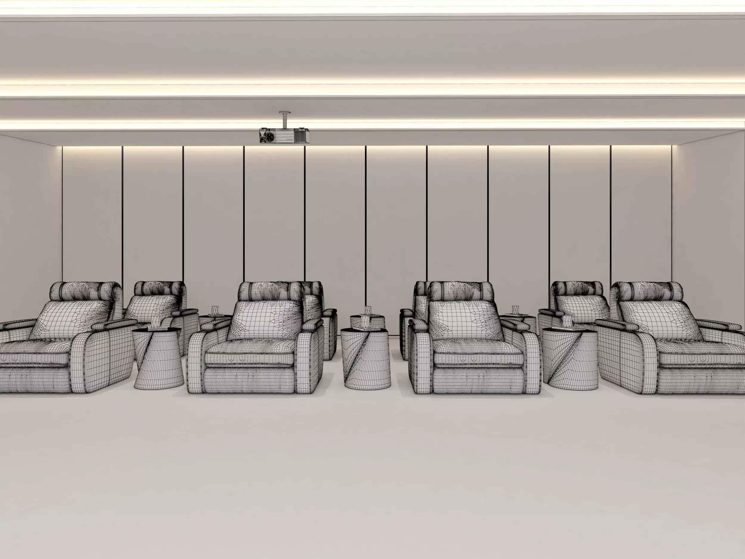 Movie Theater Interior Low-poly 3D model_6