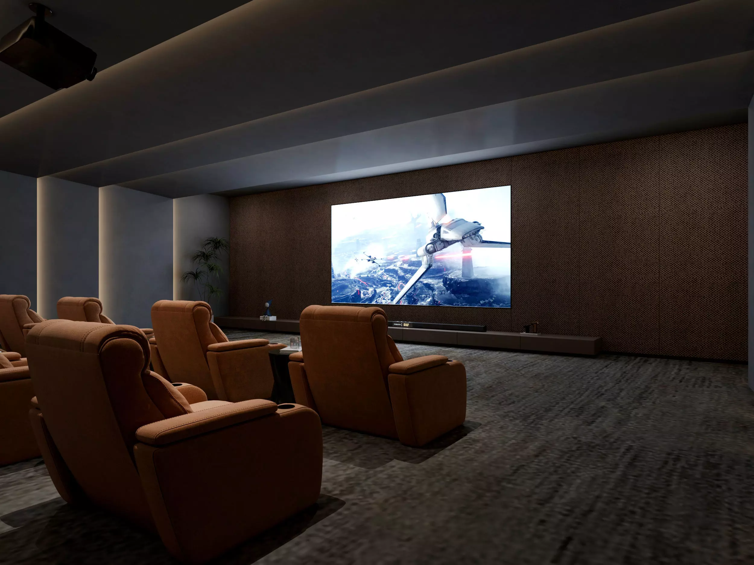 Movie Theater Interior Low-poly 3D model_2