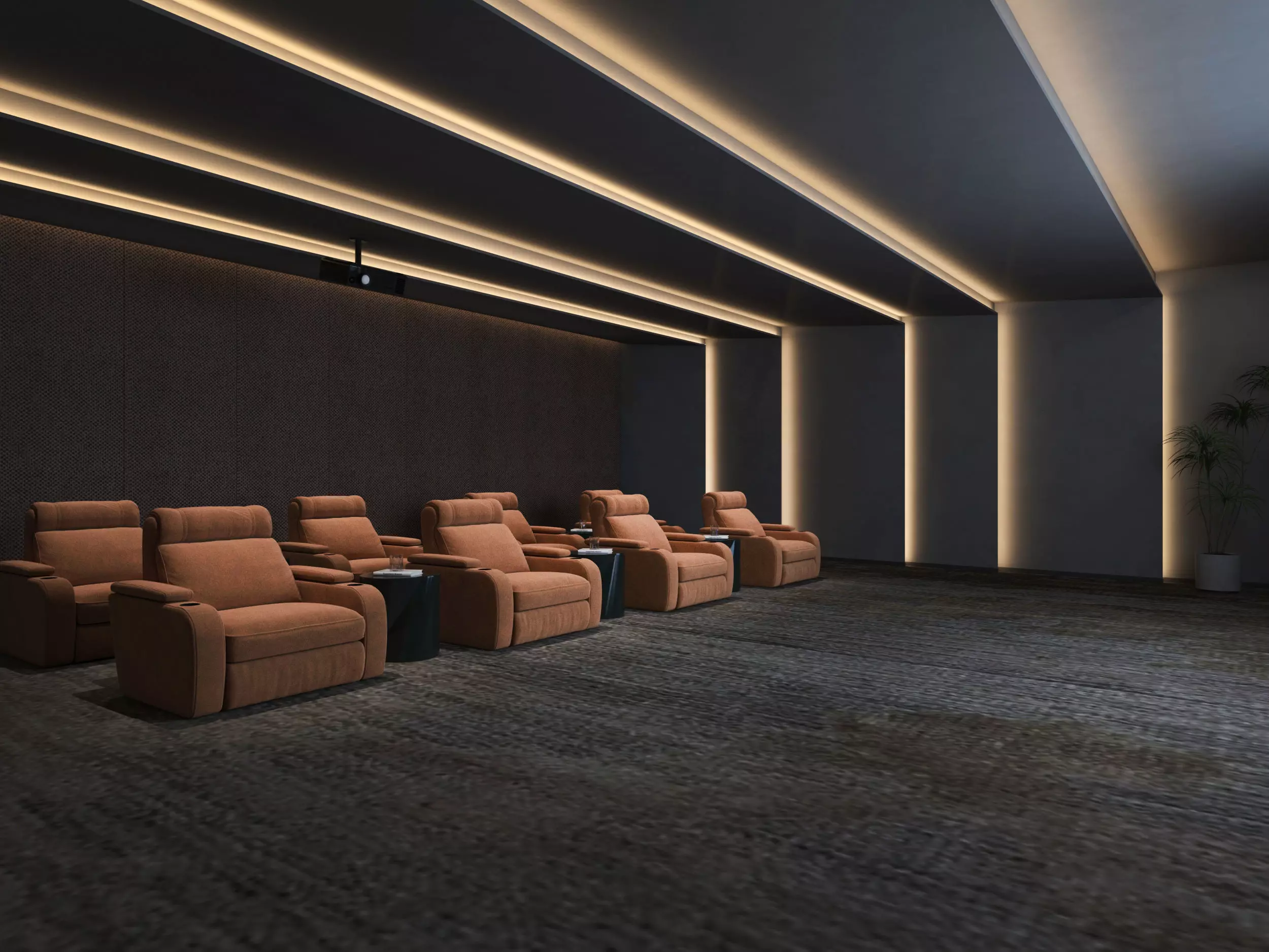 Movie Theater Interior Low-poly 3D model_1